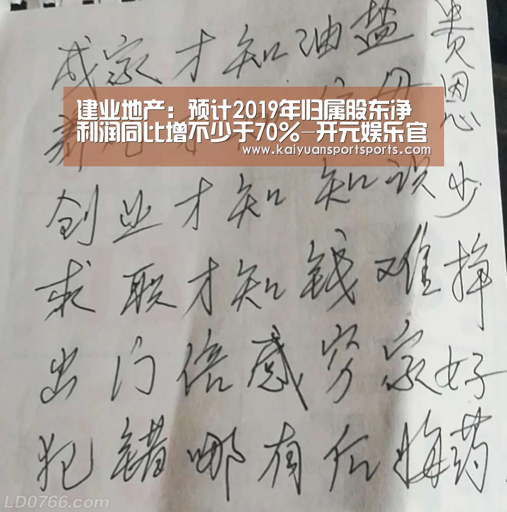 建业地产:预计2019年归属股东净利润同比增不少于70%-开元娱乐官网(图4) 开元娱乐